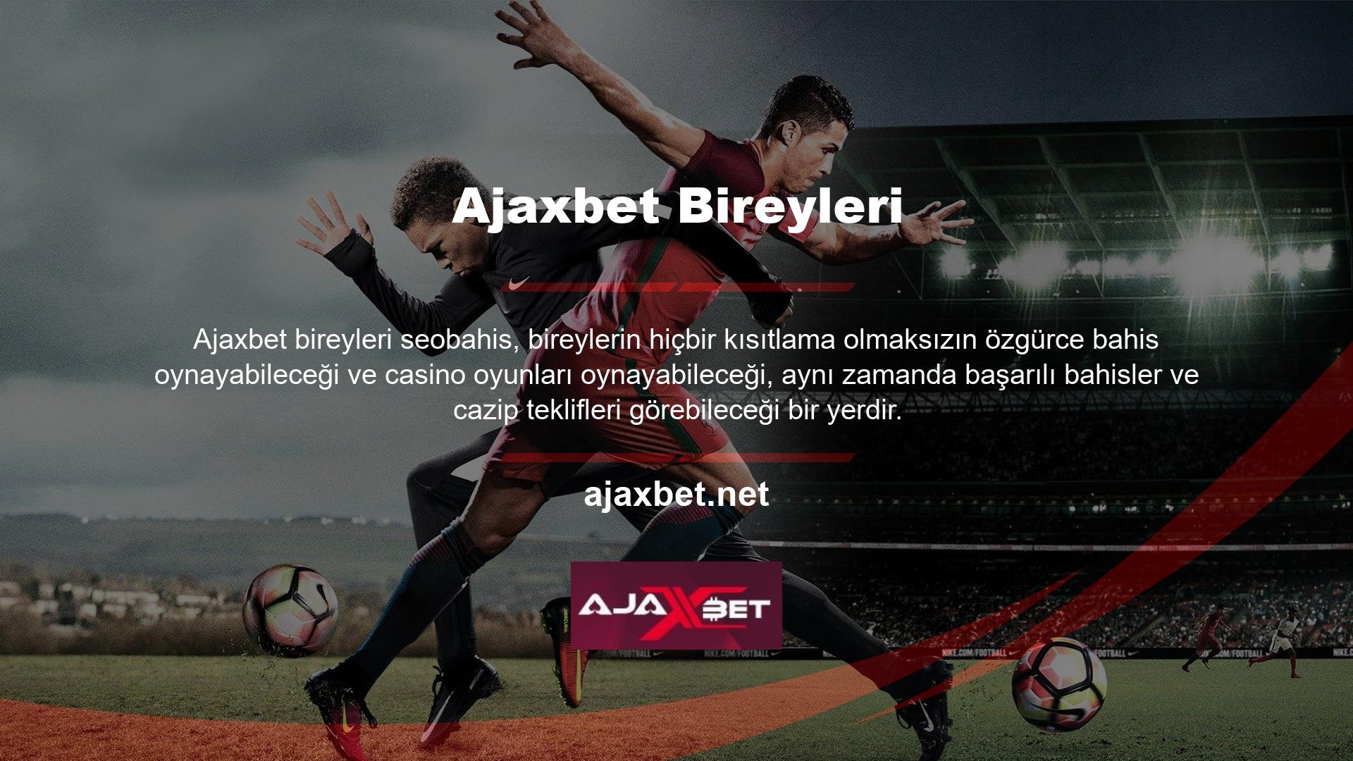 Ajaxbet Adresi, çeşitli bahis ve casino oyunlarını keşfetmenize, canlı TV izlemenize ve sanal oyunlar oynamanıza olanak tanıyan yüksek kaliteli bir bahis adresidir